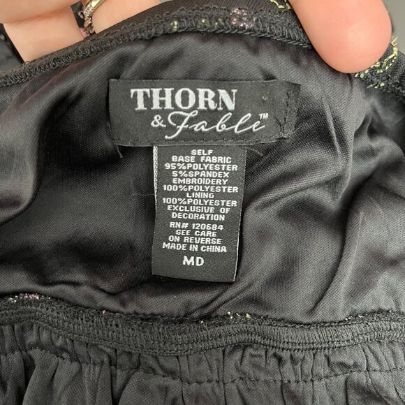 Thorn & Fable Floral Sweet Society Flower‎ Embroidery Cami Whimsy Goth Dress - Picture 6 of 7